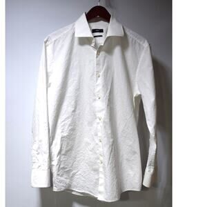 Hugo Boss Slim Fit White Dress Shirt 17 / 43 Cotton Button Front